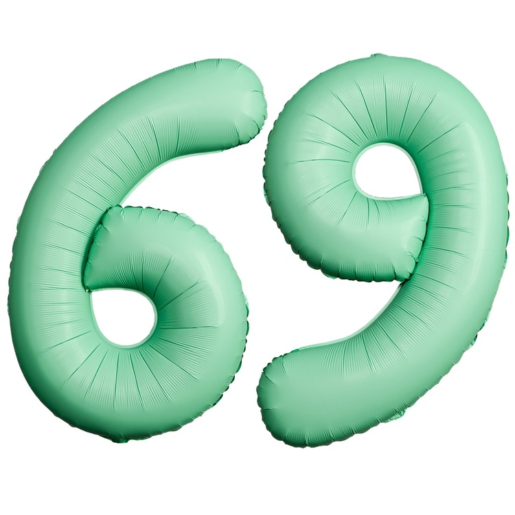Шар Цифра "6/9" Slim Мятный / Mint (в упаковке)  